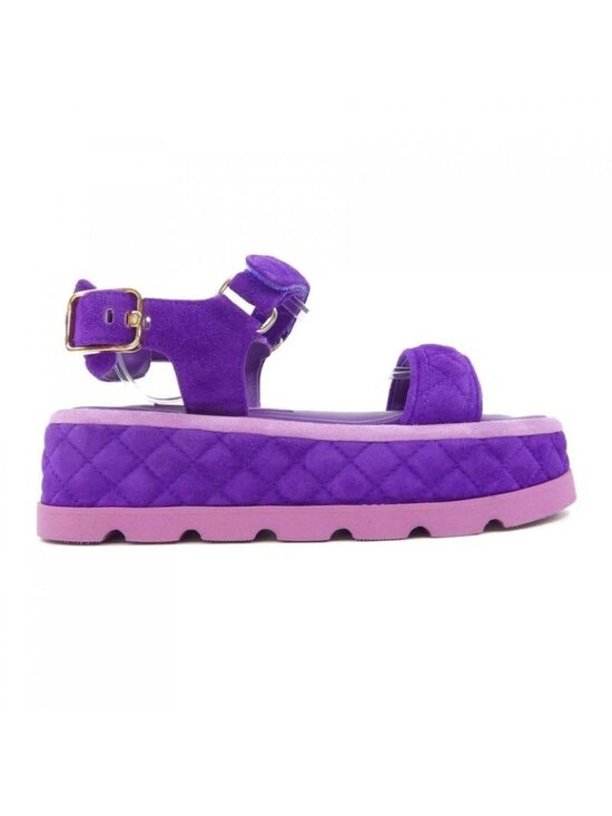 Chanel Shoes - Chanel Size 35 Suede Purple Sandals